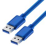 Storite 60cm Super Speed USB 3.0 Type A Cable - Male to Male USB Cord Short Cable for Hard Drive Enclosures, Laptop Cooling Pad, DVD Players - Blue