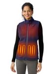 ORORO Women's Heated Fleece Gilet with Power Bank - Electric Heated Vest for Women Base Layer (Charger Not Included) (Navy Blue,L)