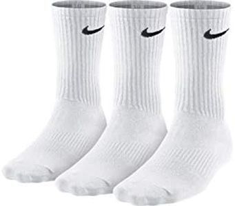 Nike Men's Cotton Cushion Crew Socks 3 Pack, White, Large