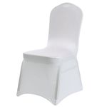 IVhomeshop 100 White Lycra Spandex Stretch Chair Covers Wedding Anniversary Cover Event Dining Banquet Decoration Party meeting Slipcovers