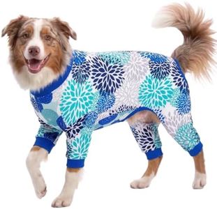 LovinPet Giant Dogs PJS Bodysuit, Pet Pajamas for Dogs, Abstract Geometric Print, Pitbull Clothes, Large Dog Jammies, Pitbull Onesie, Lightweight Pullover Dog Pajamas, Large