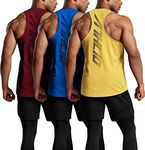 ATHLIO 3 Pack Men's Dry Fit Muscle Workout Tank Tops, Y-Back Bodybuilding Gym Shirts, Athletic Fitness Tank Top TM-CTN03-WBY X-Large