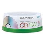 Memorex 3202-3424 80-Minute CD-RW 4x-12x High Speed Spindle, 25-Pack