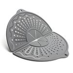 Silicone Splatter Screen for 10, 11 and 12 Inch Frying Pan, Foldable Splash Guard, Multi-Use Grease Splatter Guard/Trivet Mat, 12" Non-Stick Oil Splatter Guard, Dishwasher Safe, BPA Free, Gray