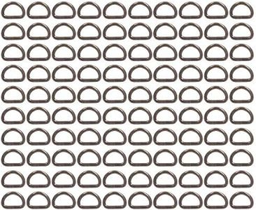 BIKICOCO Metal D-Rings Buckle, 5/8 Inch Non-Welded for Webbing Sewing DIY - Gunmetal - Pack of 100