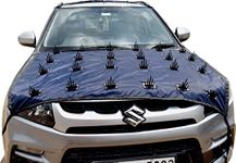 PulGos Plastic Hari Car Protection Cover Roof/Bonnet (Spikes) Onlye 1Pcs Universal Size Single Half Pcs Cover (Small), Black