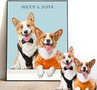 Gleamify Custom Pet Portrait from Photo,Cat/Dog Memorial Gifts,Personalized Dog Wall Art in Watercolor Style (Solid color)