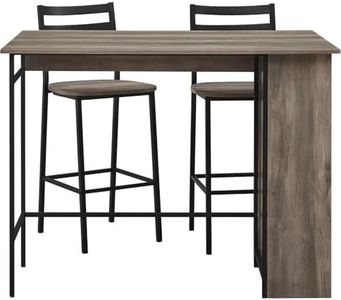 Walker Edison Furniture Company AZW48LNSB3PDW 3-Piece Storage Dining Table Set, Dark Walnut