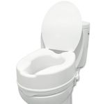 PEPE - Raised Toilet Seat with Lid (from 5 to 6 Inches), Toilet Seat Riser for Elderly, Disabled Toilet Seat Riser 6 Inch, Elevated Toilet Seat for Adults, Toilet Raiser for Elderly Adults