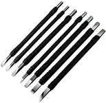 YOGEON Wood Carving Tools, 7 in 1 Professional Tungsten Steel Wood Carving Set with PU Leather Roll Bag, Shorter Handle for Easier Control, Woodworking DIY Arts Crafts for Professionals&Beginners