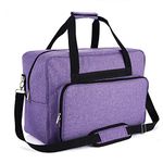 MICOKAY Sewing Machine Carrying Case with Removable Shoulder Strap & Padding Pad,Sewing Basket with Multiple Storage Pockets for Most Sewing Machines and Sewing Accessories (Purple)