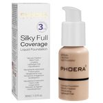 PHOERA Foundation,PHOERA Foundation Makeup for Women, PHOERA Full Coverage Foundation,30ml PHOERA 24HR Matte Oil Control Concealer (102- Nude)