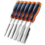 Presch Chisel Set for Wood 6 pc. - Sharp Chisel Set (6mm, 12mm, 18mm, 24mm, 32mm, 38mm) - Professional firmer Chisel Set with 25° Angle - Finished Ground Wood Chisel