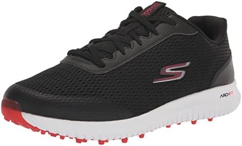 Skechers Men's Max Fairway 3 Arch Fit Spikeless Golf Shoe, Black/Red, 11 Wide