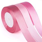 ASTARON Pink Satin Ribbon for Wedding Bouquet DIY Crafts 1 Inch, Solid Color Ribbon Fabric Ribbon for Gift Wrapping Christmas Gift Bows Hair Bows Silk Ribbon for Bouquets Baby Shower Decor