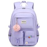 abshoo Big Student Laptop Backpack For College Women Middle High School Teen Girls Bookbag Travel Daypack, Purple, Large, Daypack Backpacks