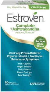 Estroven Complete + Ashwagandha Multi-Symptom Menopause Supplement for Women - 60 Ct. - Clinically Proven Ingredients Provide Menopause Relief & Night Sweats + Hot Flash Relief* - Drug-Free & Non-GMO