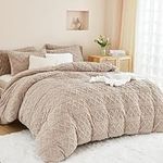 Andency Beige Shaggy Duvet Cover Qu