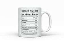 Software Developer Coder Nutritional Facts Coffee Mug, Best Graduate gifts for men or women, Job Presents Tea cup