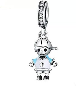 ABAOLA Boy or Girl Dangle 925 Sterling Silver Child Charm Beads for Fashion Charms Bracelet & Necklace (blue)