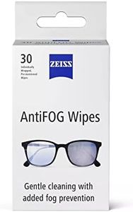 ZEISS Anti-Fog Lens Wipes, Pre-Moistened, Individually Wrapped Defogger Wipes for Coated Lenses, Binoculars, Scopes, Cameras, and Glasses, 30 Count