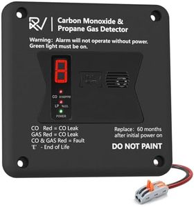 RV Carbon Monoxide and Propane Detector, 2 in 1 Dual CO/LP Gas Alarm,Replace The Old 31011,100dB Loud Alarm,12V DC for Motorhome Travel Trailer, Motor Coach, Truck Camper (R503 Flush Mount-Black)