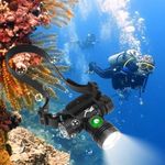 WINDFIRE Diving Headlamp, Super Bright Scuba Dive Flashlight, Underwater 60M, IPX8 Waterproof, 3 Modes, Swimming Headlight, Submarine Safety Head Lamp with Rechargeable Battery and Charger