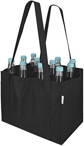Navaris Sac de Transport 12 Bouteilles - Panier en Polyester 26 x 35 x 27 cm pour Bouteille de 1,5L - Rangement Eau Vin Bière - Lavable en Machine