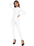 Kepblom Womens Turtleneck Long Sleeve Dance Unitard One Piece Full Bodysuit Costumes