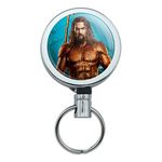 Aquaman Movie Jason Mamoa Full Costume Heavy Duty Metal Retractable Reel ID Badge Key Card Tag Holder with Belt Clip