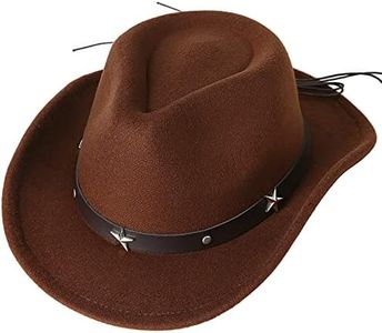 Lanzom Kids Girls Boys Cowboy Cowgirl Hat with Buckle Belt Toddlers Felt Western Hat (US, Age, 2 Years, 4 Years, Coffee)