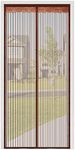 Door Screen Magnetic Closure, YiiMO 39x83” Reinforced Fiberglass Mesh Curtain Magnet Coffee Door Net Front Gate Screens with Full Frame Hook & Loop Hands Free, Pet Kid Friendly (Flower Embroidery)