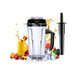 For 64oz Vitamix Blender Pitcher with Tamper, for vitamix replacement container jar cup, replace 5200 5000 6300 7500 Pro200/500/750 vm0101/02/03/97 E310/320, Classic C/Commercial/Explorian series