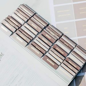 Decorative Bible Tabs for Women (96 Pieces) - Earth Tone Neutral Gold Foil Bible Tabs - Laminated Bible Labels Tabs – Remove & Replace Bible Index Tabs - Bible Study Supplies for Women (Oak)