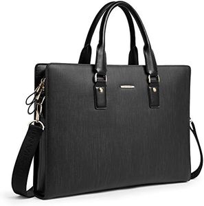 BOSTANTEN Leather Briefcase Shoulder Laptop Business Slim Bag for Men & Women