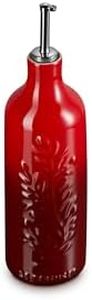 Le Creuset Stoneware Olive Branch Collection Oil Cruet, 20 oz., Cerise