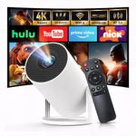 [Built-in Apps & 2026 Upgraded] WEMI Mini Portable Projector Mini Projecteur Portatif with WiFi 6 and Bluetooth 5.4 for Bedroom Smart Movie for iPhone Cell Phone Android OptiBarrel 500