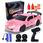 iBlivers Mini RC Drift Car with Full Proportional Throttle, 1:24 Remote Control Car 4WD Drift GT-RX7 RC Cars Vehicle High-Speed Racing RC Drifting Car Gifts Toy for Boys Kids (Pink)