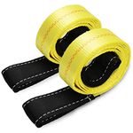 Trekassy 2 Pack 6' x 2" Lifting Sling Straps, 6ft Lifting Straps with 10,000lbs Max Vertical Break Strength Capacity, Heavy Duty Nylon Tree Saver Recovery Strap Web