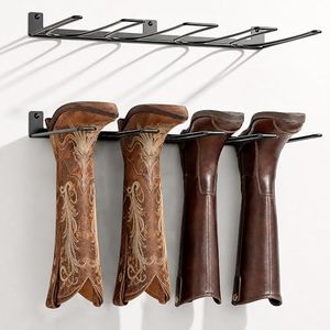 ORLESS Wader Hangers 4-Pair Boot Rack Garage Boot Storage, Cowboy Boot Holder, Metal Wire Organizer for Entryway