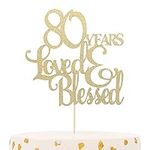 Golden 80 Years Love Blessed Cake T