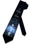 Three Rooker Nativity Ties Mens Manger Scene Necktie Christmas Tie Religious Ties, Black, One Size