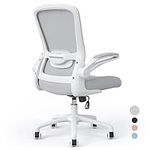 Farini Office Chair 90Flip-up Armrest Desk Chair Lumbar Support Ergonomic Computer Chair,White