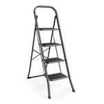 VonHaus 4 Step Ladder – Anti Slip Feet, Foldable, Easy to Store Step Ladder, 150KG Max Capacity - Premium Quality Ladder for DIY and Gardening Projects - Durable Steel