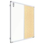 Pragati Systems® Prima Combination Board (Magnetic Whiteboard with Cork Pin-up Board) for Home, Office & School with Heavy-Duty Aluminium Frame | 3x4 Feet (Pack of 1)