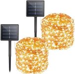 Brightown Outdoor Solar String Lights IP65 Waterproof, 20M 200 LED with 8 Modes 2 Packs Copper Wire Decorative Solar Garden Lights for Home, Garden, Patio, BBQ, Wedding, Party Decoration