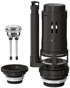 R&T Universal Dual Flush Valve for 2-piece Toilet with Top Push Button Toilet Repair Kit Inside Tank Compatible with 3-Inch and 2-Inch Toilet Drain Outlet A2422