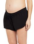 Motherhood Maternity Women's Maternity French Terry Underbelly Short, black, Extra Large