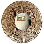 Woven Paper Rope Wall Mirror 70cm Round Rustic Modern Vintage Living Room Decor