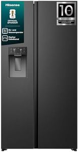 Hisense RS5P528STFE Side-by-Side mit Eis-, Crushed-und Wasserspender/ 528L/ Wassertank/ConnectLife/SuperCool/Big Box/Flat Duct/XXL Türfach/BxHxT: 91,1×178,6×61,5cm/ Schwarz [Energieklasse E]